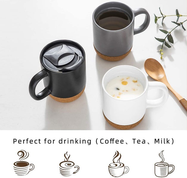 Ceramic Coffee Mug 12 Oz - Coffee Travel Mug Tea Mug With Insulated Cork And Spl Carousel 5