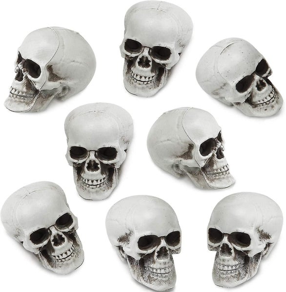 8 Halloween Skulls Realistic Skull Human Skull Heads For Halloween Bar Home Tabl Carousel 1