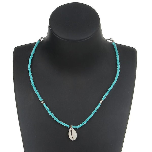 Bohemian Sea Necklace With Turquoise Beads And Shell Pendant Friendship Jewelry Carousel 2