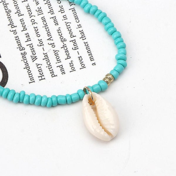 Bohemian Sea Necklace With Turquoise Beads And Shell Pendant Friendship Jewelry Carousel 5