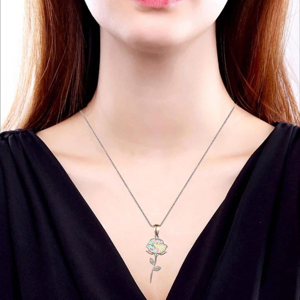 48cm/18.9in Rose Shaped Necklace Daily Gold Color Chain Use Simple Design Carousel 2