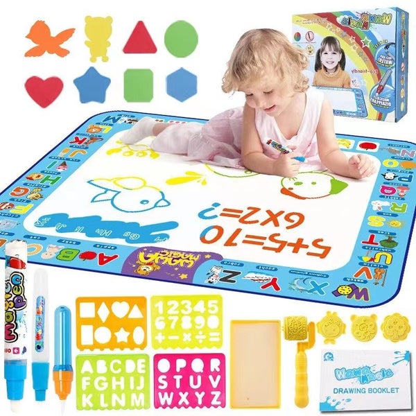Kids Magical Water Canvas Toys Water Painting Drawing Graffiti Pad Doodle Mat Carousel 1