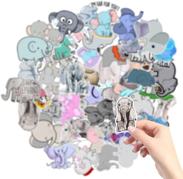 50pcs Cute Elephent Stickers Decal Pack,beautiful Waterproof Vinyl Insect Sticke Carousel 2