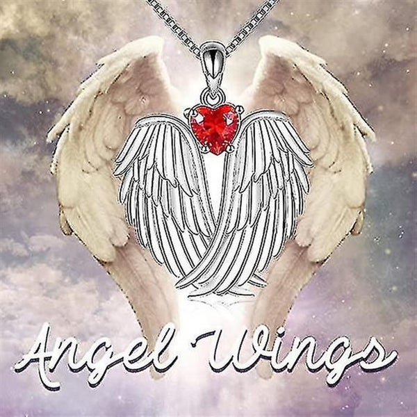 Angel Wings Necklace Guardian Angel Wings Pendant Birthstone Necklace Carousel 5