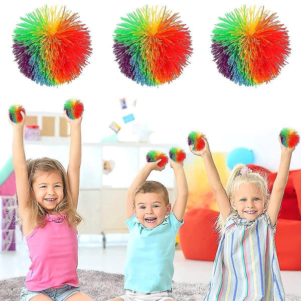 12pcs Strings Balls Stress Relief Silicone Monkey Stringy Balls Bpa-free Rainbow Carousel 1