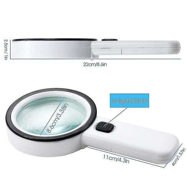 30x High Handheld Strong Magnifying Glass With 12 Led Light,best Jumbo Size Illu Carousel 2