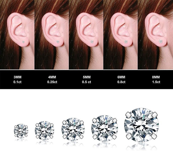 5 Pairs Stud Earrings Set, Hypoallergenic Cubic Zirconia 316l Earrings Stainless Carousel 2