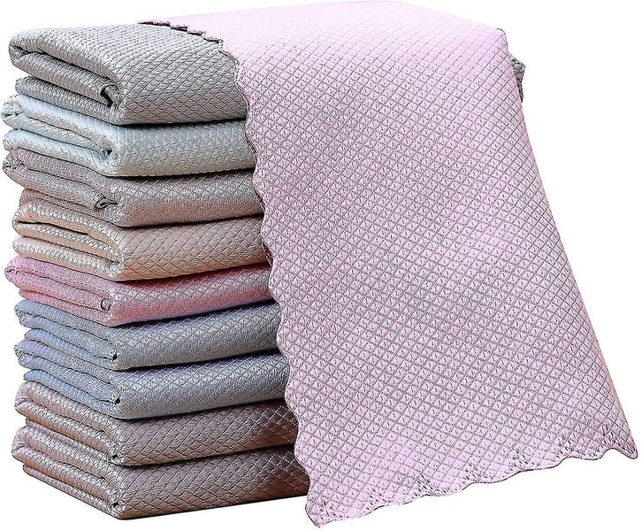 10 Pack Cleaning Cloths, Microfiber Cleaning Cloths, Kitchen Household Cleaning Carousel 1