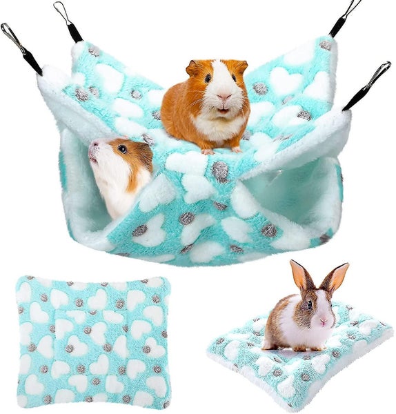 2 Pieces Guinea Pig Hamster And Warm Bed Soft Mat Set Cage Hammock Mats For Rat Carousel 1
