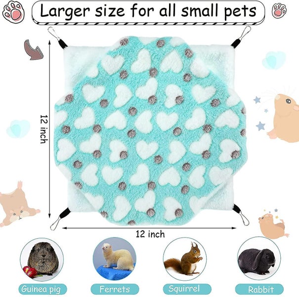 2 Pieces Guinea Pig Hamster And Warm Bed Soft Mat Set Cage Hammock Mats For Rat Carousel 2