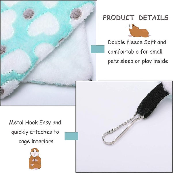 2 Pieces Guinea Pig Hamster And Warm Bed Soft Mat Set Cage Hammock Mats For Rat Carousel 5