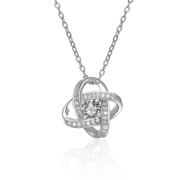 1 Pc Gifts Necklaces For Women Girls, 925 Sterling Silver Necklace Love Knot Pen Carousel 1