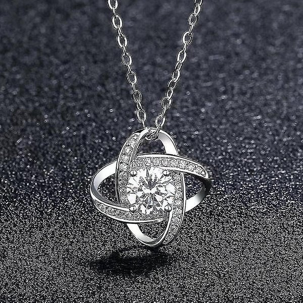 1 Pc Gifts Necklaces For Women Girls, 925 Sterling Silver Necklace Love Knot Pen Carousel 2