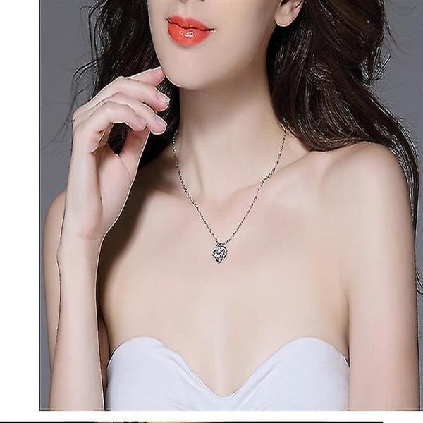 1 Pc Gifts Necklaces For Women Girls, 925 Sterling Silver Necklace Love Knot Pen Carousel 5