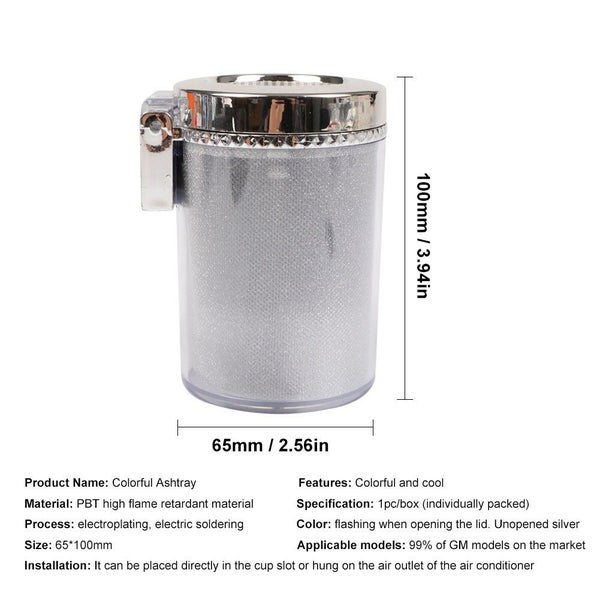 Luminous Car Ashtray Airtight Lid Air Vent Ashtray Trash Can Vehicle Cup Holder Carousel 2