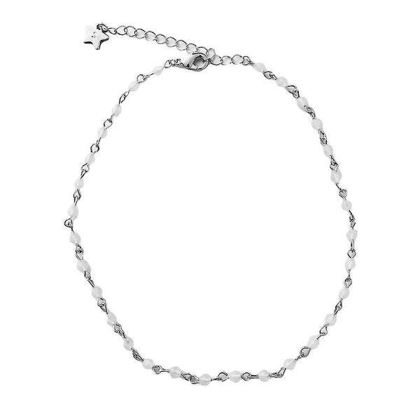 Elegant Women Opal Beads Rhinestone Handmade Chain Necklace Jewelry Birthday Gif Carousel 1