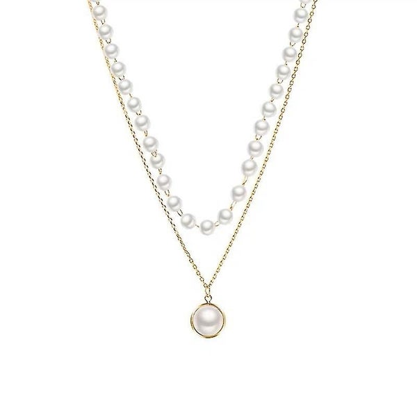 Fashion Chain Pearl Necklace For Women Baroque Pearl Metal Charm Pendants Neckla Carousel 3