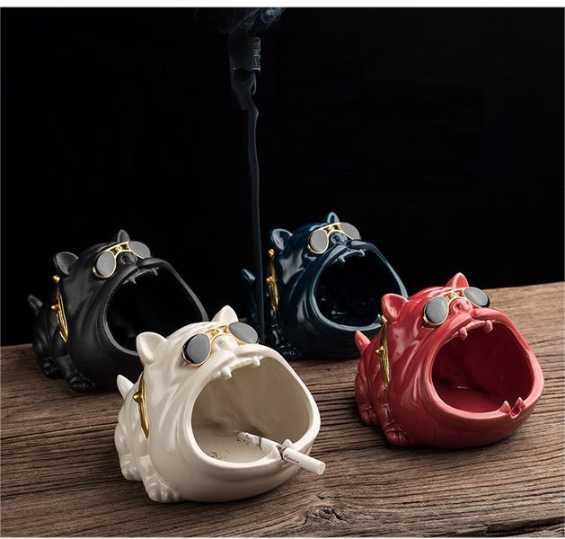 Ceramic Dog Ashtray Storage Animal Vintage Vintage Home Decor Smoking Ash Tray Carousel 1