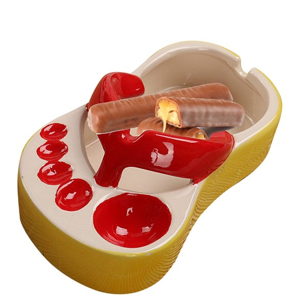 Ceramic Slippers Ashtray Flip-flops Ornaments Slipper French Fries Plates Carousel 9
