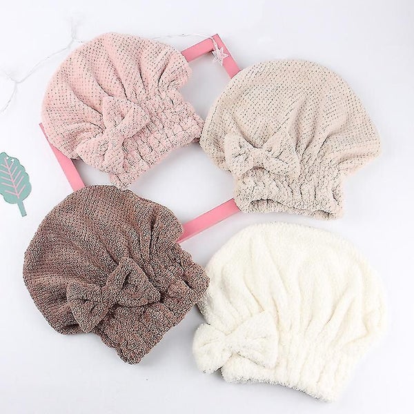 Cute Dry Hair Shower Cap Microfiber Hair Tie With Bow Wrapped Superfine Fiber Ca Carousel 2