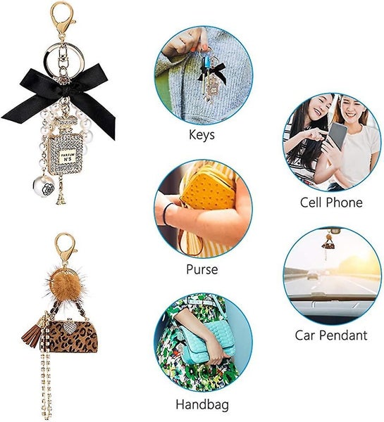 Cute Keychain 2 Pack Women Keychain Cute Keyrings For Women Girls Car Key Ring C Carousel 5