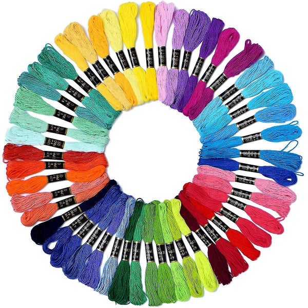 Embroidery Floss Rainbow Color 50 Skeins Per Pack Cross Stitch Threads Carousel 1