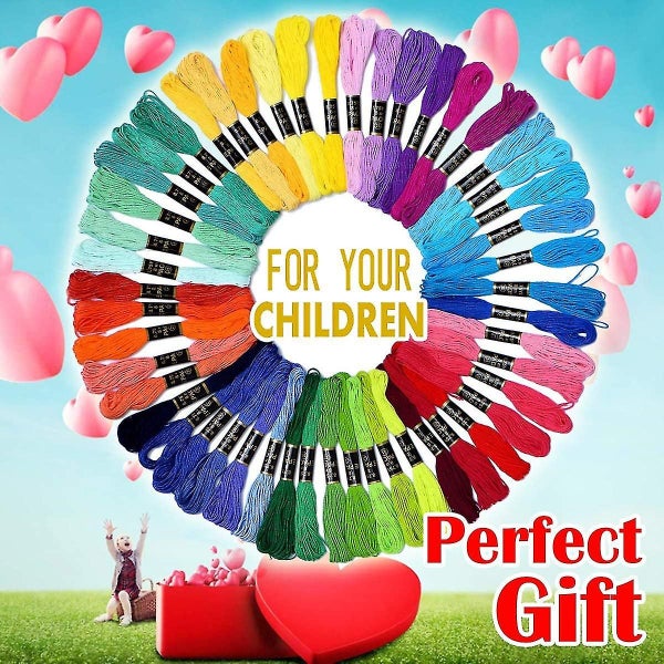 Embroidery Floss Rainbow Color 50 Skeins Per Pack Cross Stitch Threads Carousel 2