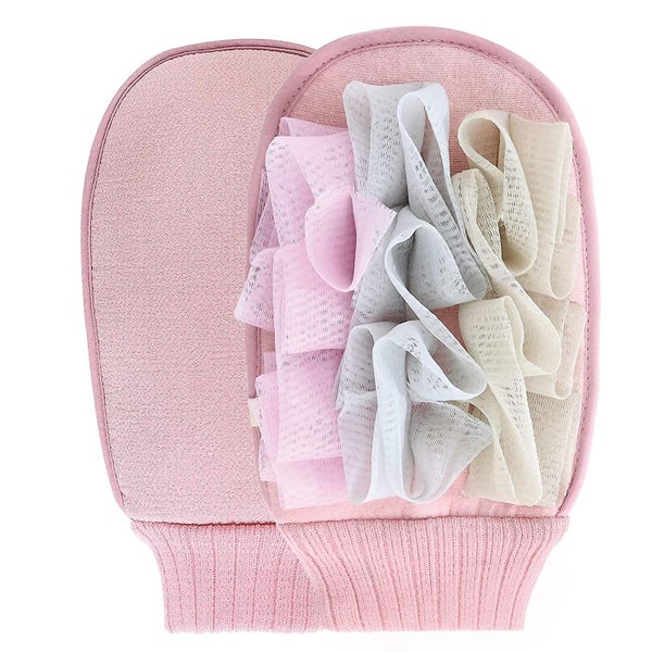 Deep Exfoliating Mitt, Body Scrub, Exfoliator, Double-sided Dual-use Bath Shower Carousel 1