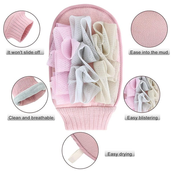 Deep Exfoliating Mitt, Body Scrub, Exfoliator, Double-sided Dual-use Bath Shower Carousel 2
