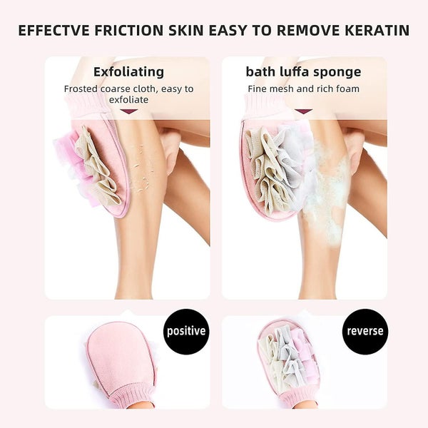 Deep Exfoliating Mitt, Body Scrub, Exfoliator, Double-sided Dual-use Bath Shower Carousel 5