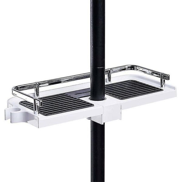 Bathroom Pole Shelf Shower Bathing Storage Rack Hollow Tray Holder Organiser Carousel 2