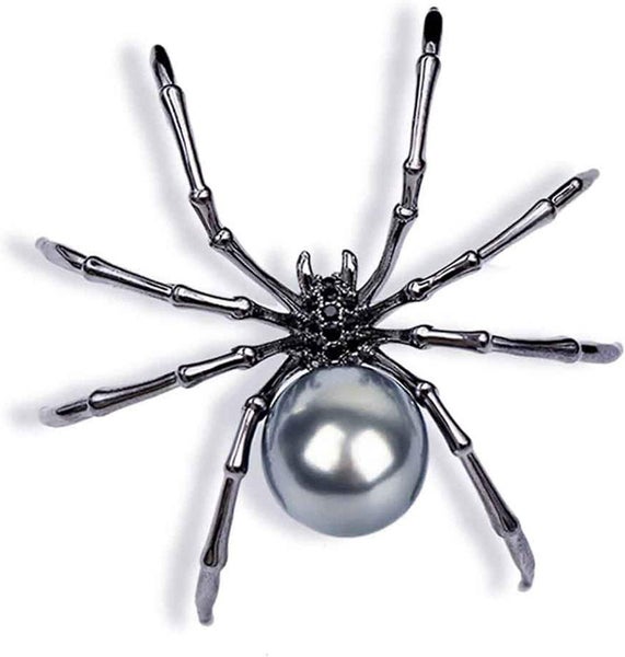 Brooch Pin, Fashion Rhinestone Faux Pearl Spider Brooch Pin Corsage Lapel Jewelr Carousel 1