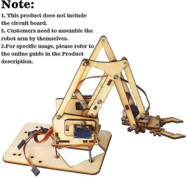 Robot Arm Kit,raspberry Pi Snam1500 4 Dof Wood Robotic Mechanical Arm Sg Carousel 1