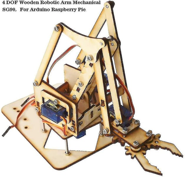 Robot Arm Kit,raspberry Pi Snam1500 4 Dof Wood Robotic Mechanical Arm Sg Carousel 3