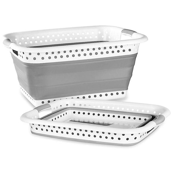 Collapsible Laundry Basket Space Saving Folding Cloth Washing Storage Container Carousel 1