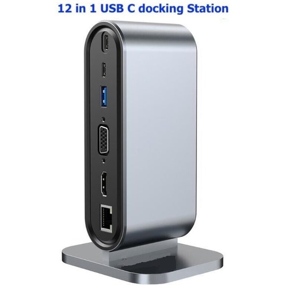 12 in 1 USB C 4K Docking Station USB3.0 VGA SD/TF PD for MacBook Air Pro Laptop Carousel 2