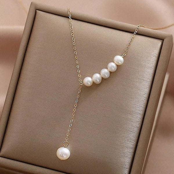Brass With 18k Gold Real Baroque Pearl Necklace Women Jewelry Runway Gown Neckla Carousel 5