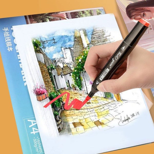 48 Color Oily Double-Headed Alcohol Marker Pen Watercolor Brush Art Painting Carousel 7