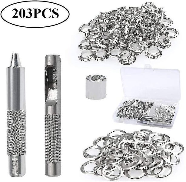 Grommet Eyelets Kit, 100 Sets Eyelets 10mm Eyelets, Tarpaulin Repair Kit, With 3 Carousel 1