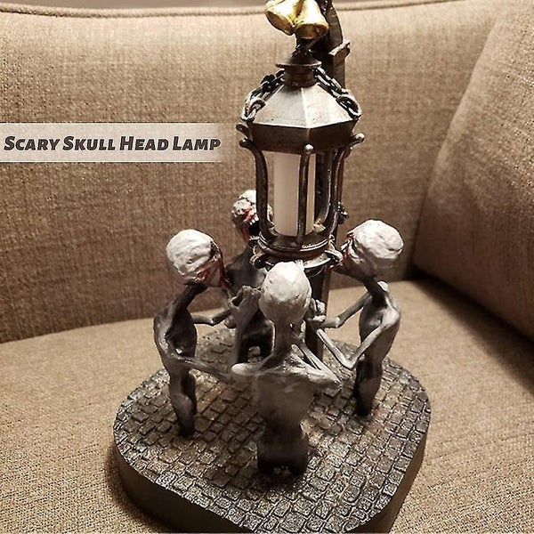 Four Skulls With Led Lights Halloween Blood Source Lamp Horror Chain Zombie Lamp Carousel 5