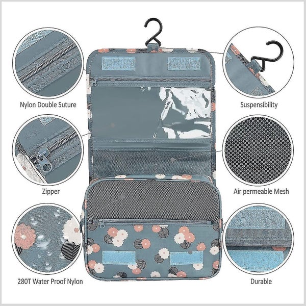 Makeup Travel Wash Bag Hanging Folding Waterproof Cosmetic Toiletries Storage Ca Carousel 4