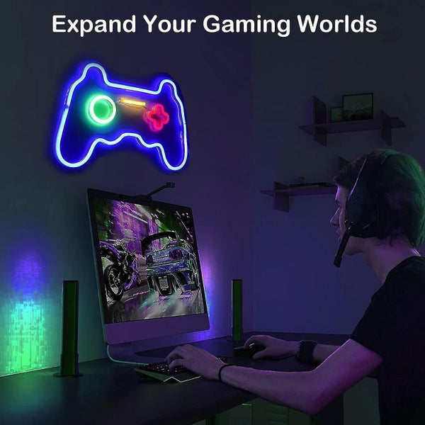 Gamepad Shaped Neon Signs Playstation Lights Game Controller Led Neon Sign Light Carousel 2