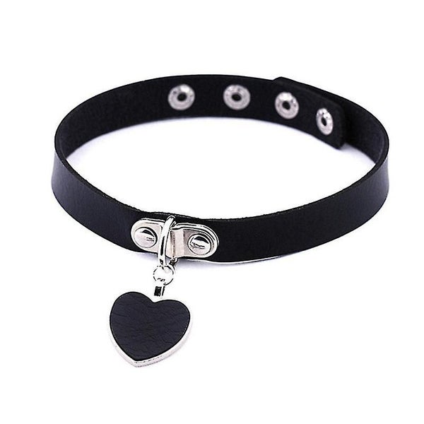 Leather Choker Necklace Heart Pendant Necklace Chian Rave Party Necklaces Jewelr Carousel 1