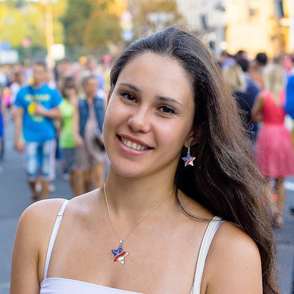 Flag Headband American Usa Flag Star Pendant Necklace Independence Day Earrings Carousel 3