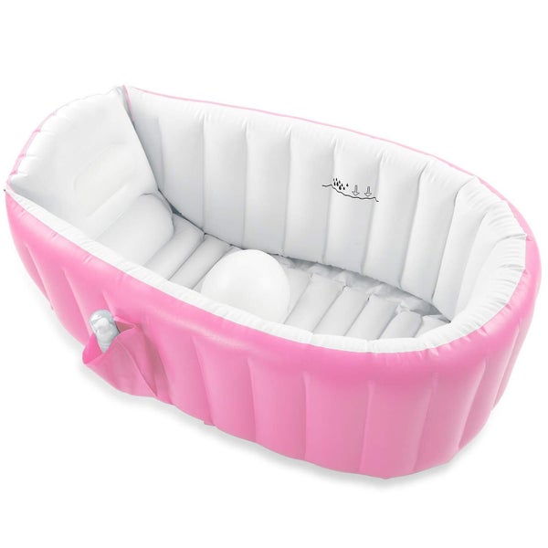 Inflatable Baby Bathtub With Air Pump, Portable Toddler Bathtub Baby Bath Tub No Carousel 2