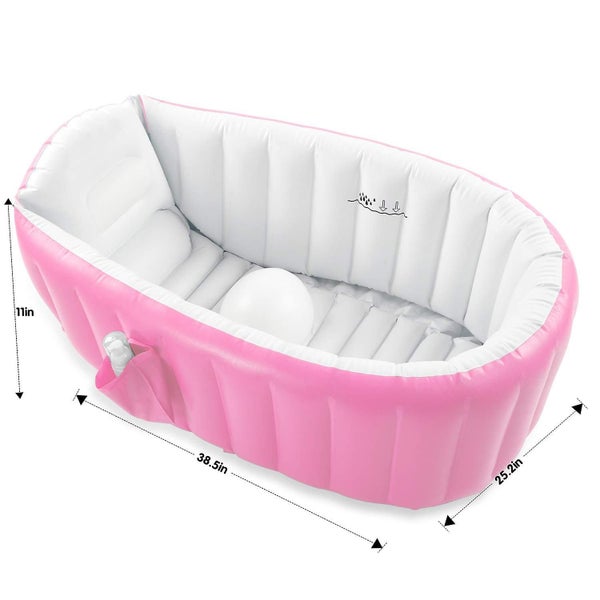 Inflatable Baby Bathtub With Air Pump, Portable Toddler Bathtub Baby Bath Tub No Carousel 5