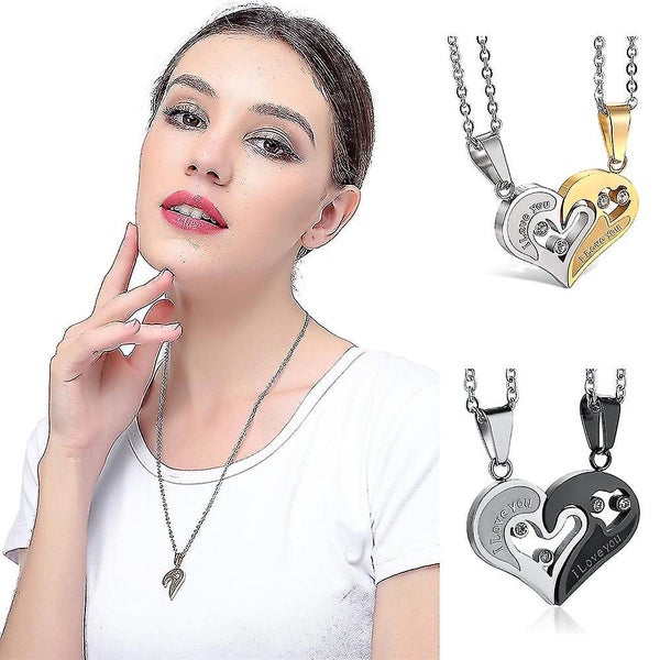 His And Hers I Love You Heart Pendant Men Women Couple Alloy Necklace Accessorie Carousel 1