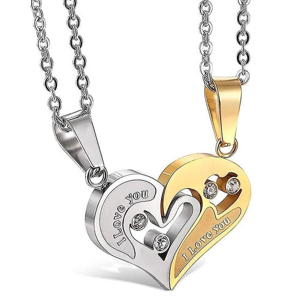 His And Hers I Love You Heart Pendant Men Women Couple Alloy Necklace Accessorie Carousel 2