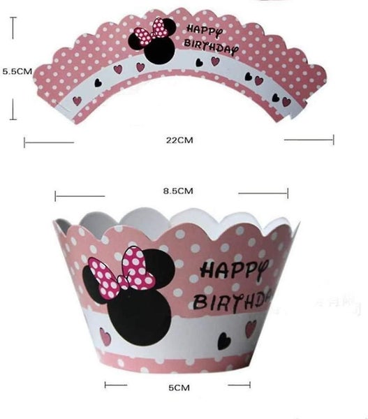 Mickey Minnie Cupcake Toppers And Wrappers Birthday Cake Decorations For Cute Th Carousel 2
