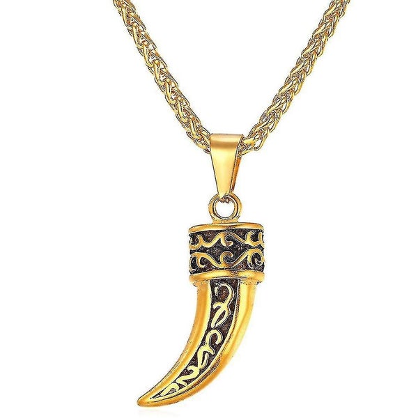 Necklace Steel Wolf Pendant Chain Teeth Stainless Tooth-gold Carousel 1